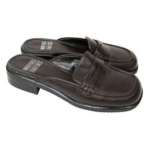 Vintage 90s Mootsies Tootsies Brown Leather Loafer Mules